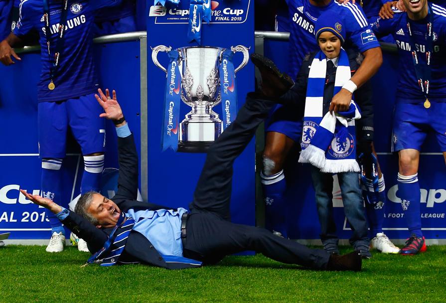 Il 3 giugno 2013, il Chelsea-bis: una Premier e una Coppa di Lega in bacheca. Getty